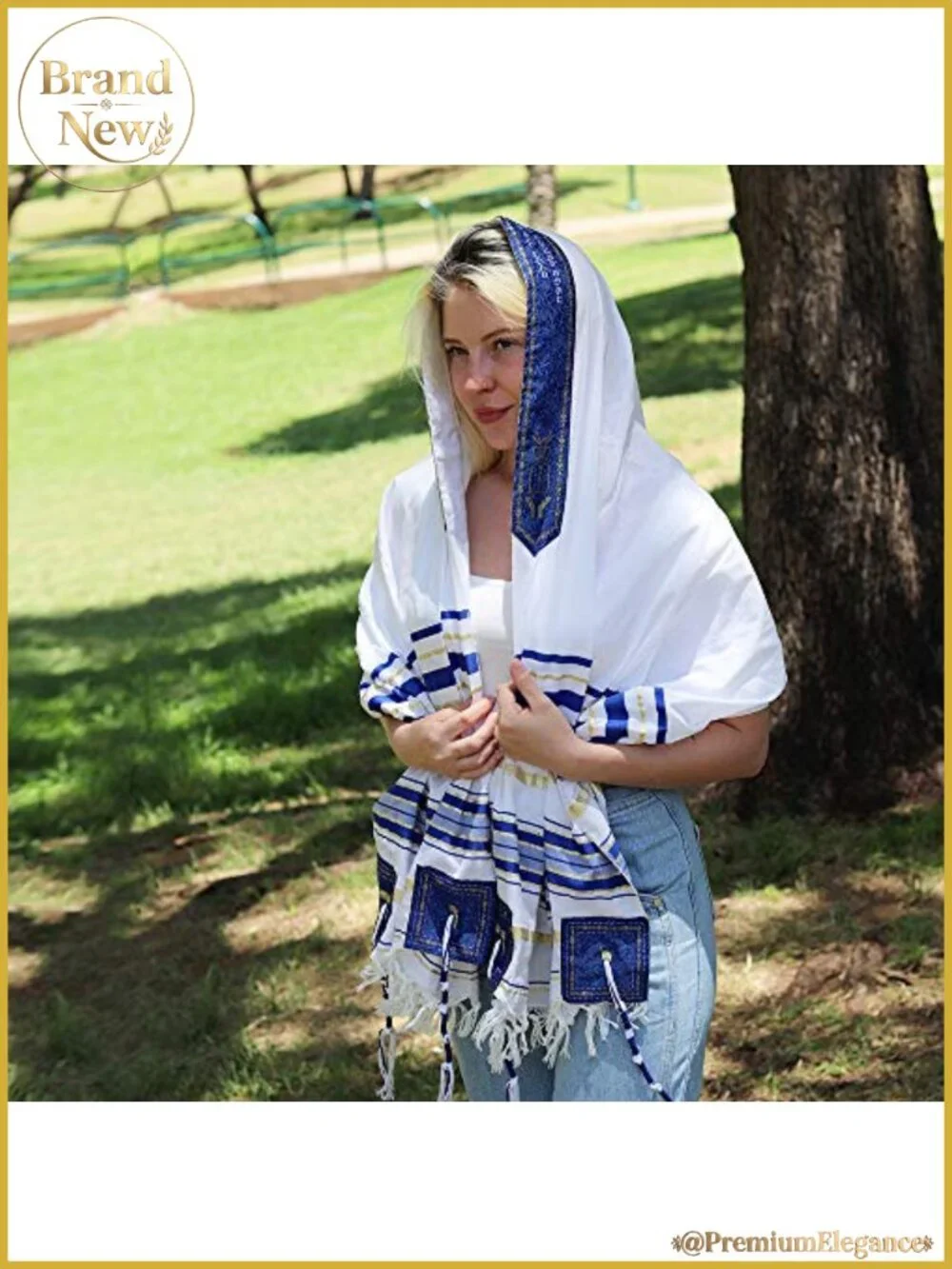 Tallit Prayer Shawl Cotton XL 72x36 Inches from Israel